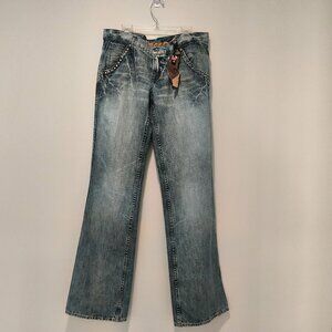 Sacred distressed denim flare jeans size 27